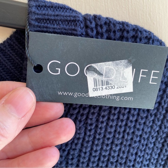 NWT Men’s Goodlife Shaker Knit Cotton Navy Sweater Size XXL - Picture 4 of 11